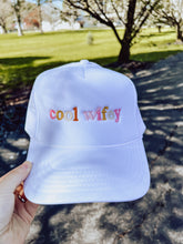 Load image into Gallery viewer, White Cool Wifey Trucker Hat
