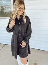 Load image into Gallery viewer, Black Washed Denim Dress
