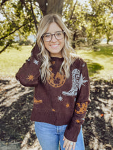 Load image into Gallery viewer, Brown Western Cowboy Sweater

