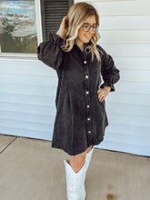 Load image into Gallery viewer, Black Washed Denim Dress
