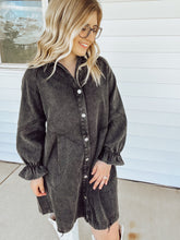 Load image into Gallery viewer, Black Washed Denim Dress
