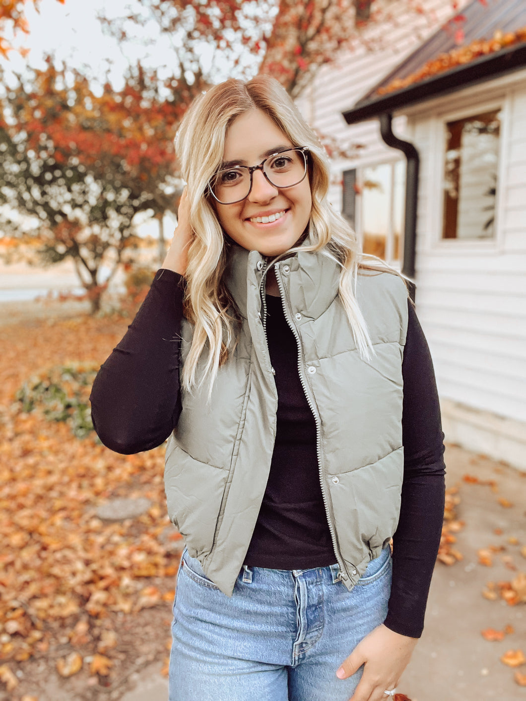 Olive Puffer Vest