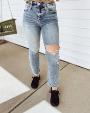 Load image into Gallery viewer, High Rise Ankle Flare Jeans- Vervet

