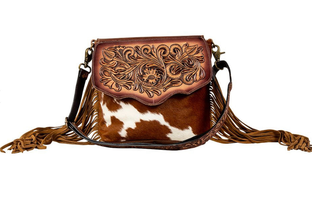 Roswell Way Fringed Hand-Tooled Bag