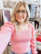 Load image into Gallery viewer, Pink Square Neck Long Sleeve
