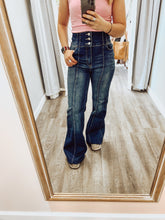 Load image into Gallery viewer, Medium Indigo High Waisted Flare Jean
