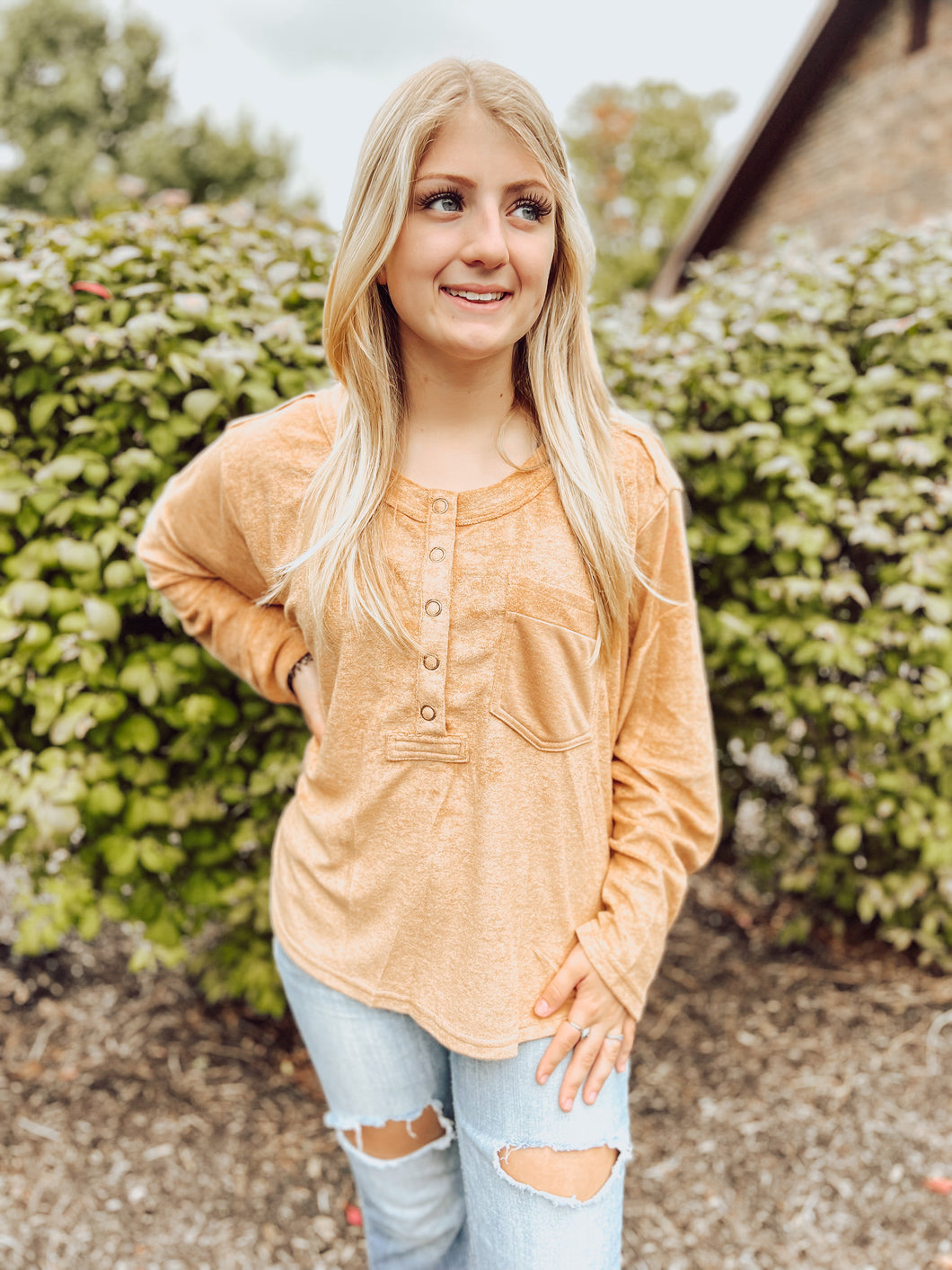 Camel Round Neck Long Sleeve