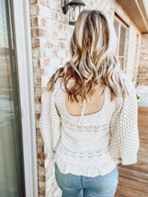 Load image into Gallery viewer, Ivory Square Neckline Crochet Top
