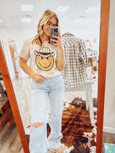 Load image into Gallery viewer, Tan Brushed Cowboy Smiley Face Tee
